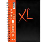 Kalanka-Canson - Xl Art Book - Papier Croquis - Grain Fin - 90g/M² - Carnet Spiralé - A5-14 -8x21cm - Ivoire - 200 Pages