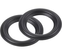 KALANKA-Caoutchouc Haut-Parleur Mousse Bord Encercler Anneaux 2.25 Pouce 33mm x 53mm Perforé Caisson Basse Anneaux Remplacement Pièces pour Haut-Parleur Réparation ou DIY Noir 2 pcs