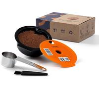 Kalanka-Capsulas Tassimo Reutilizables Cápsula De Café Compatibles Para Tassimo Cápsula De Repuesto Recargable, Filtro De Café Para Tassimo (220ml In Orange+Spoon)
