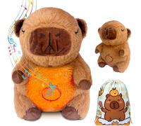 KALANKA-Capybara Peluche Loutre Qui Respire, 25cm Capybara Doudou Qui Respire avec Musicale et Lumineuse, Jouet Respiratoire Capybara, Anti Anxiété Jouet pour Bébé et Enfants