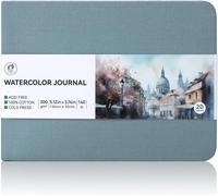 KALANKA-Carnet de croquis aquarelle, 100 % coton, presse à chaud, 13 x 9,5 cm, 20 feuilles de 300 g/m², papier sans acide pour aquarelle, gouache, acrylique