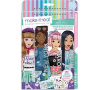 KALANKA-Carnet de dessins de stylisme Mode urbaine avec pochoirs et autocollants pour la créativité - Livre de coloriage Loisirs créatifs pour enfants - Cadeaux pour filles