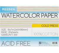 Kalanka-Carnet De Papier Aquarelle: 20 Feuilles De Carnet Aquarelle 26 X 18cm - 100% Coton - 300 Gsm Bloc De Papier Aquarelle Sans Acide Pour Aquarelle Gouache Encre - Grain Fin