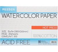 Kalanka-Carnet De Papier Aquarelle: 20 Feuilles De Carnet Aquarelle 38 X 26cm - 100% Coton - 300 Gsm Bloc De Papier Aquarelle Sans Acide Pour Aquarelle Gouache Encre - Grain Satiné