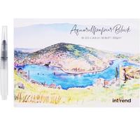 KALANKA-Carnet de Papier Aquarelle A6-60 Feuilles 300g - inclus 1 Stylo Pinceau à Réserve d'Eau - Materiel Dessin pour Peinture Aquarelle
