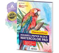 KALANKA-Carnet de Papier Peinture Aquarelle A4 300g - Bloc de 20 Feuille à Dessin et à Esquisse Professionnelle Épaisse et sans Acide -pour les Débutants et les Experts