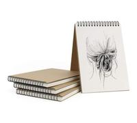 Kalanka-Carnet Dessin A5, 4pcs Cahier Reliure Spirale Avec Couverture Rigide Croquis Papier Materiel Avce Pages Blanches Convient À Crayon Stylo Aquarelle D'art, 160gsm 60 Pages