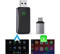 Kalanka-® Carplay & Android Auto Adaptateur Sans Fil 2-En-1 Mini Wireless Module Carplay Sans Fil Compatible Avec Les Appareils Apple Et Android, Pour Les Voitures À Partir De 2015