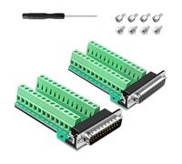 KALANKA-Carte de dérivation DB25, adaptateur DB25 série D-USB RS-232 vers bornier sans soudure 25 broches module de connecteur avec tampon isolant (DB25 1 x femelle + 1 x mâle)
