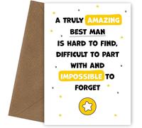 KALANKA-Carte de remerciement « Best Man » - Impossible à oublier - Carte de remerciement pour témoin à exprimer grâce à lui le jour de votre mariage