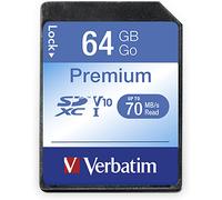 KALANKA-Carte mémoire SDXC U1 Premium - 64 Go - carte SD pour l'enregistrement de vidéos en Full HD - carte avec protection d'écriture intégrée - noire - pour appareil photo, PC & autres