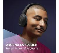 KALANKA- Casque Bluetooth Basic Casque Bluetooth Supra-auriculaire avec Bandeau Extensible - Autonomie 14h - Recharge 2h - Voyant LED et entrée AUX - Couleur Noir
