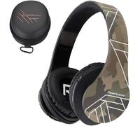 KALANKA-Casque Bluetooth sans Fil, Casque Audio stéréo Pliable sans Fil et Filaire avec Micro intégré, Micro SD/TF, FM pour iPhone/Wiko/Samsung/iPad/PC (Camouflage)