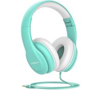 KALANKA-Casque filaire pour enfants, limite de volume de 85 dB, casque pour enfants de 3,5 mm avec cordon, réglable, son stéréo pliable pour l'école - vert