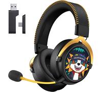 KALANKA-Casque Gaming sans Fil pour PC/PS5/PS4/Switch/Mac, Transmetteur USB Type-C & Type-A, Casque Gaming Bluetooth avec Microphone À Réduction De Bruit, Bluetooth 5.3, Autonomie De 70H+ - Noir