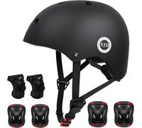 Kalanka-Casque Vélo Enfant Sets De Protection Enfant De 3-13 Ans Genouillères Coudières Protège-Poignets Réglables Kit De Protection Filles Garçons Rollers Skate Trottinette Skateboard