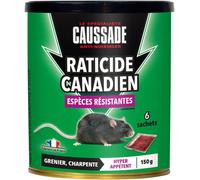 Kalanka-Caussade Raticide Canadien - Anti Rats - Efficacité Radicale - Lieux Secs \U2013 6 Sachets Céréales - Prêt À L'emploi - Une Ingestion Suffit - Fabriqué En France \U2013 150g Carbf150