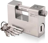 KALANKA-CDC® 5 cadenas 1.1 kg rectangulaire utilisation intensive pour conteneur 20 '40' - Garage - Abri de jardin fermeture à chaîne avec cadenas 94 mm utilisation intensive de haute sécurité