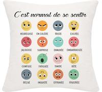 KALANKA-C'est Normal de se Sentir Heureuxse en colèreTriste Housse de Coussin sur Le thème de l'émotion et des Sentiments pour Les Femmes et Les Filles(C'est Normal de se Sentir Heureuxse)
