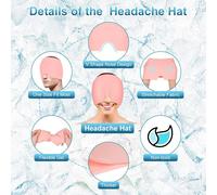 Kalanka-Chapeau Migraine, 180° Bonnet Migraine Relief Cap En Gel, Réutilisable Masque Migraine Et Céphalées, Chapeau De Soulagement Des Maux De Tête Pour Les Migraines Et Soulagement Des Tensions