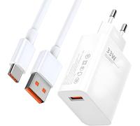 KALANKA-Chargeur 33 W Charge Rapide, Charge Rapide et cable USB C 2M Chargeur Mural Charge Turbo Type C Compatible avec 14, 13, 12 11 Pro, Plus, Poco, Adaptateur de turbocharge