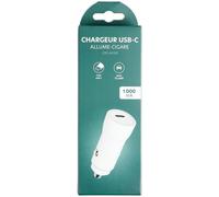 Kalanka-- Chargeur Allume Cigare/Allume Cigare Usb-C - Chargeur Téléphone - 12v - 1 Port Usb-C - 1 Entrée Usb-C - Couleur: Blanc - Idéal Pour Recharger Vos Appareils - Compatible Apple & Android
