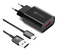 KALANKA-Chargeur Charge Rapide Type C avec Câble USB C 2M pour Samsung Galaxy S21 S20 S10 S9 S8 A04S A14 A15 A25 A34 A55, Xiaomi, Redmi, Huawei, Quick Charge 3.0 Adaptateur Prise USB Chargeur Telepho