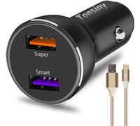 Kalanka-Chargeur De Téléphone De Voiture Pour Vivo X90/X80/X60/Y52/Y16/Y76/V23/V21/Y11s/V25, Chargeur Allume-Cigare 12 V, Chargeur De Voiture Usb Avec Câble Pour Blackview A80, Chargeur 24 V Vers Pri