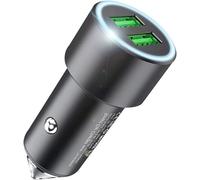 KALANKA-Chargeur de Voiture Quick Charge 3.0 Adaptateur Allume-Cigare à Double Port USB (Input: DC 12-24V / Output: DC 5V=2.4A) Compatible avec iPhone, Samsung, Xiaomi, Huawei, Oppo, etc. (Noir)