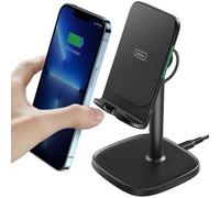 KALANKA-Chargeur Induction, 15W Certifié Qi Charge Rapide à Double Bobine, Lumière Adaptative Facile à Dormir, Chargeur sans Fil pour iPhone 13 12 11 8 Pro Max XR XS X Samsung S22 S21 S20 LG, Noir