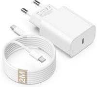 KALANKA-Chargeur iPhone 17 16 15 avec Cable de Charge, Chargeur Rapide USB C Original 20W avec câble USB C AUT C 2M Compatible avec Apple iPhone 17 Air/16e/15 /Pro Max/Plus, iPad Pro 12.9, 11 10/Mini