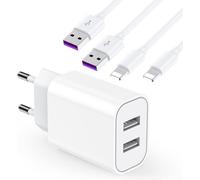 Kalanka-Chargeur Rapide Iphone ¿Certifié Mfi Apple¿ Chargeur Usb Et 2 Câble Lightning De 2 M Adaptateur Secteur Usb Universel Mural Chargeur Compatible Avec Iphone 14/13/12/Se/11/X/Xs/Xr/8/7/7 Plus/6