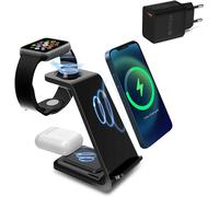 KALANKA-Chargeur sans Fil 3 en 1, certifié Qi, Station de Charge Rapide sans Fil de 15 W, Compatible avec iPhone 16, 15, 14, 13, 12 Pro Max et d'autres appareils Qui prennent en Charge Les protocoles
