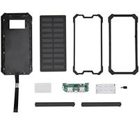 Kalanka-Chargeur Solaire Power Bank 20000mah Chargeur De Batterie De Secours Externe Portable Étanche Construit En Double Lampe De Poche Usb Pour Tous Les Téléphones Portables, Tablettes Et(Le Noir)