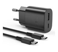 KALANKA-Chargeur Sumsang Charge Rapide 25W, Chargeur USB C à Double Porte avec Type C Cavo, Prise USB C Chargeur Rapide pour Samsung Galaxy S22/S22 Ultra/S21 FE/S20/S10/S9/A13