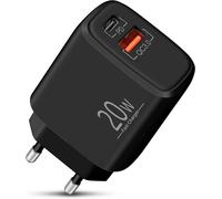 KALANKA-Chargeur USB C , Adaptateur Prise Secteur Rapide 20W avec 2 Ports (PD/QC3.0), Embout Chargeur pour iPhone 17/17e/16e/16/15/14/13/12/11/Pro Max/SE/XS, Samsung S26/S25/S24/S23/S22, Google Pixel