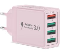 Kalanka-Chargeur Usb Multiple, 4-Port Prise Usb 40w Qc 3.0 Bloc Chargeur Rapide Pour Iphone Series, Samsung, Huawei, Xiaomi, Google, Telephone, Multiprise Usba Embout Adaptateur Multi Secteurusb Mura