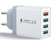 Kalanka-Chargeur Usb, Prise Charge Rapide Qc 3.0 De 40w, 4-Port Bloc Adaptateur Secteur Usb Multiple Chargeur Universel Pour Téléphone Iphone Ipad Samsung Xiaomi Huawei Honor Google Alimentation Usba