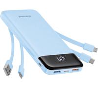 Kalanka-Charmast Batterie Externe Avec Câbles Intégrés X 4, Batterie Usb C 10 000 Mah, 6 Sorties, 3 Entrées Avec Écran Led De Type C, Chargeur Portable Compatible Avec Smartphones, Tablettes Et Plus