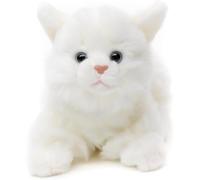 KALANKA-- Chat Blanc, couché \u2013 20 cm (Longueur) \u2013 Chaton en Peluche \u2013 Doudou