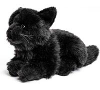 KALANKA-- Chat Noir, couché - 20 cm (Longueur) - Chaton en Peluche - Peluche, Doudou