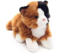 KALANKA-- Chat Tricolore, couché \u2013 20 cm (Longueur) \u2013 Chaton en Peluche, Chat Porte-Bonheur \u2013 Peluche