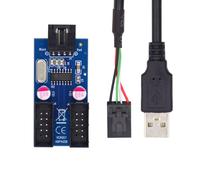 KALANKA-ChenYang Adaptateur d'extension d'en-tête de Panneau Avant USB 2.0 1 à 2 HUB 9 broches/10 Broches Câble répartiteur