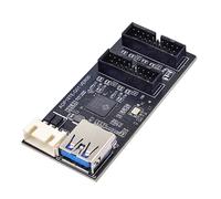 KALANKA-Chenyang USB 3.0 19/20 Pin 1 to 2 USB 3.0 19/20 Pin PCBA Port Multiplier with SATA Power Cable