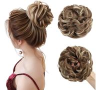 Kalanka-Cheveux Naturel 55g, Bouclé Chignon, Brun Clair/Blond Moyen, Grand Chignon Postiche Cheveux Extensions De Cheveux Synthétiques Pour Femmes Et Filles