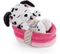 KALANKA-Chien avec Panier en Peluche 12 cm \u2013 Sleeping Pets Peluches Animaux Endormis Dalmatien pour Filles, Garçons, Bébés \u2013 Jouets Doux à Câliner, pour Jouer, Dormir \u2013 Doudous Chiens