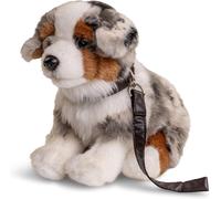 KALANKA-- Chien de Berger Australien Chiot Assis (avec Laisse) - 22 cm (Hauteur) - Chien en Peluche, Animal de Compagnie - Peluche