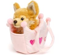 KALANKA-- Chihuahua marron, avec sac de princesse \u2013 18 cm (longueur) \u2013 Chien en peluche \u2013 Doudou