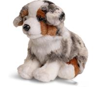 KALANKA-- Chiot berger australien assis (sans laisse) - 22 cm (hauteur) - Chien en peluche, animal de compagnie - Doudou