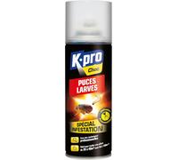 KALANKA-Choc - Spray Aérosol Puces et Larves - Diffusion Continue - Spécial Infestation - Elimine les Puces et Stoppe la Croissance des Larves - Technique Professionnelle - 200ml - 20 à 40m²